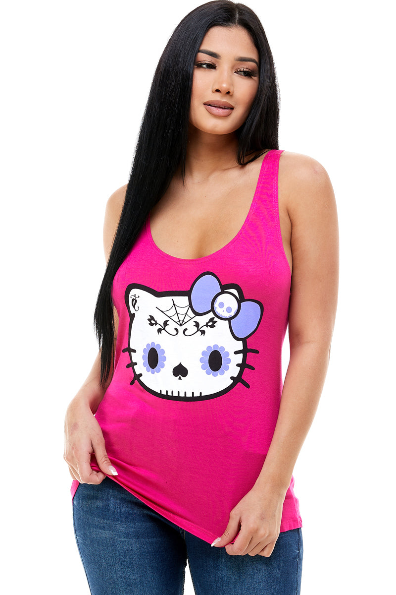 SUGAR SKULL  KITTY TANK TOP-0