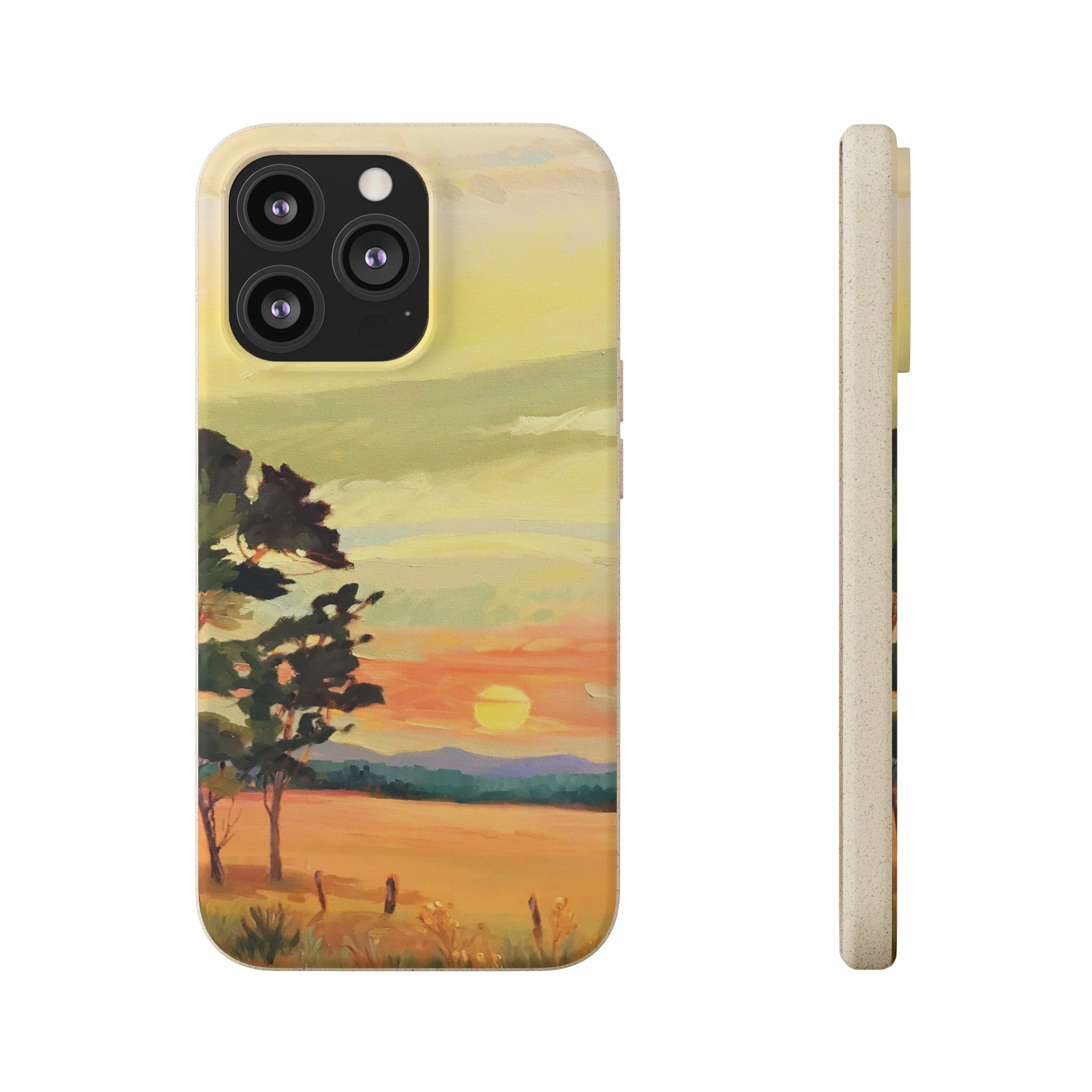 Biodegradable Phone Case with 'Sunrise' Landscape Original Artwork by Barbara Cleary
