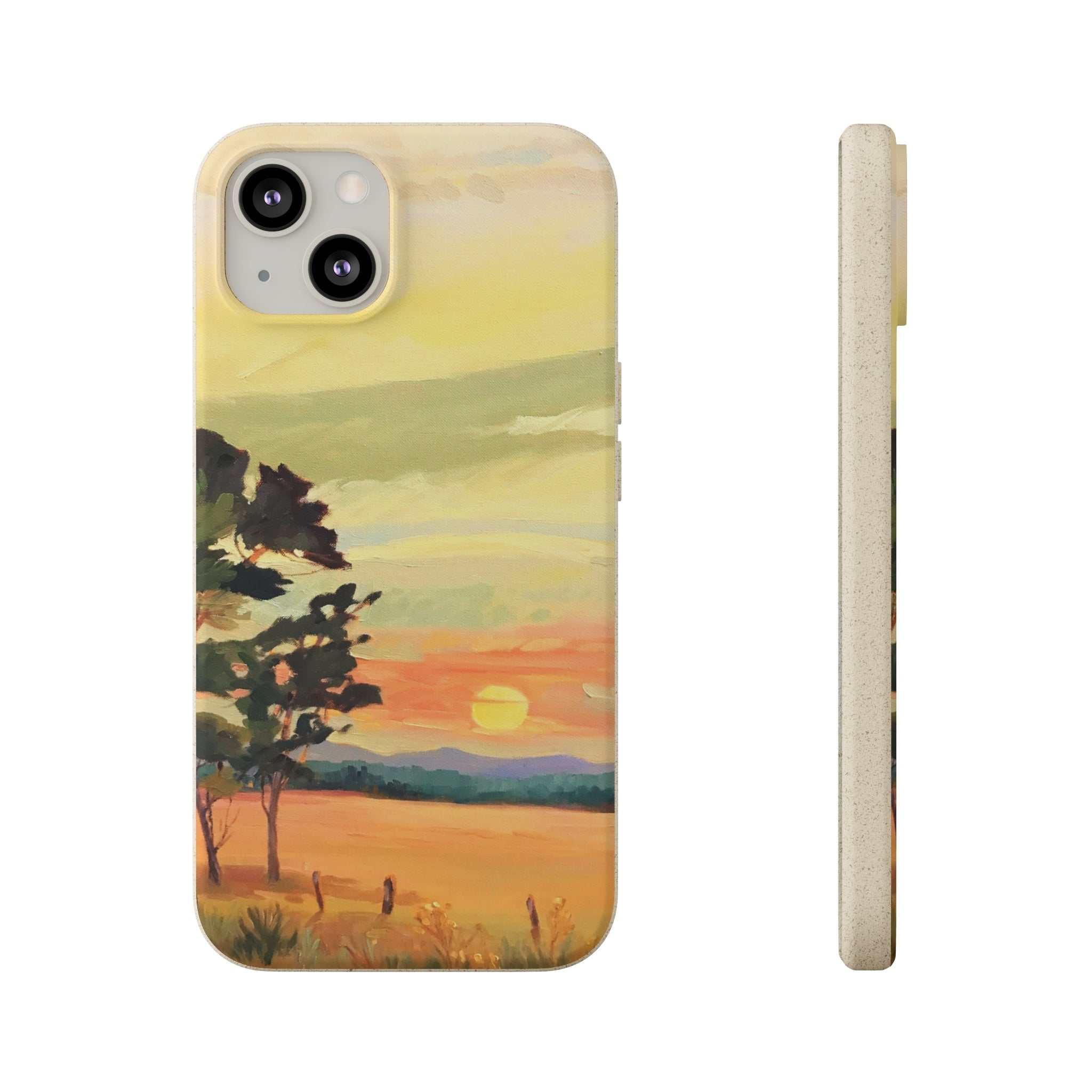 Biodegradable Phone Case with 'Sunrise' Landscape Original Artwork by Barbara Cleary