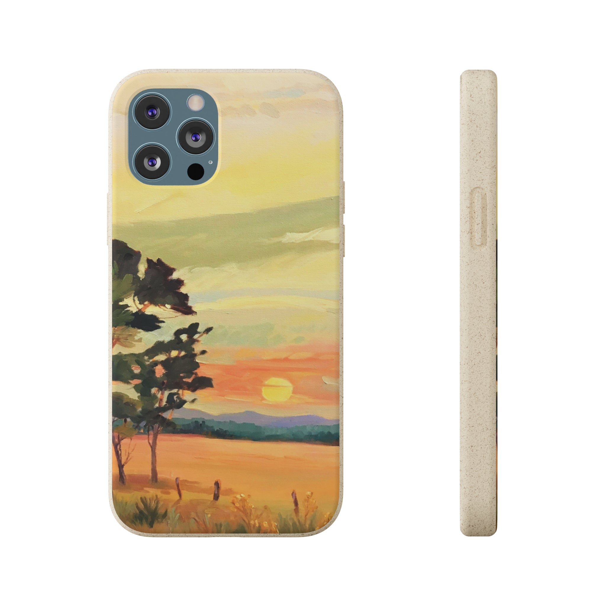 Biodegradable Phone Case with 'Sunrise' Landscape Original Artwork by Barbara Cleary