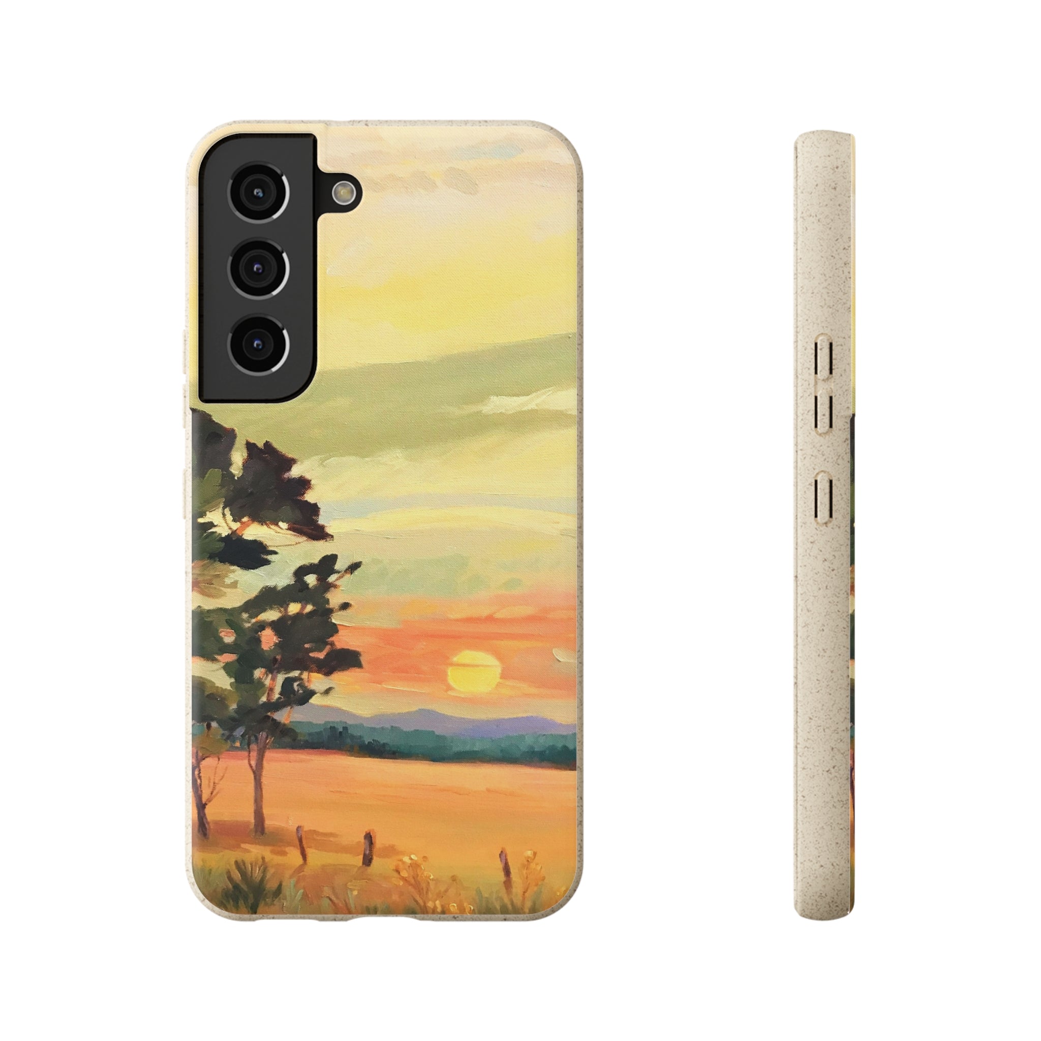 Biodegradable Phone Case with 'Sunrise' Landscape Original Artwork by Barbara Cleary