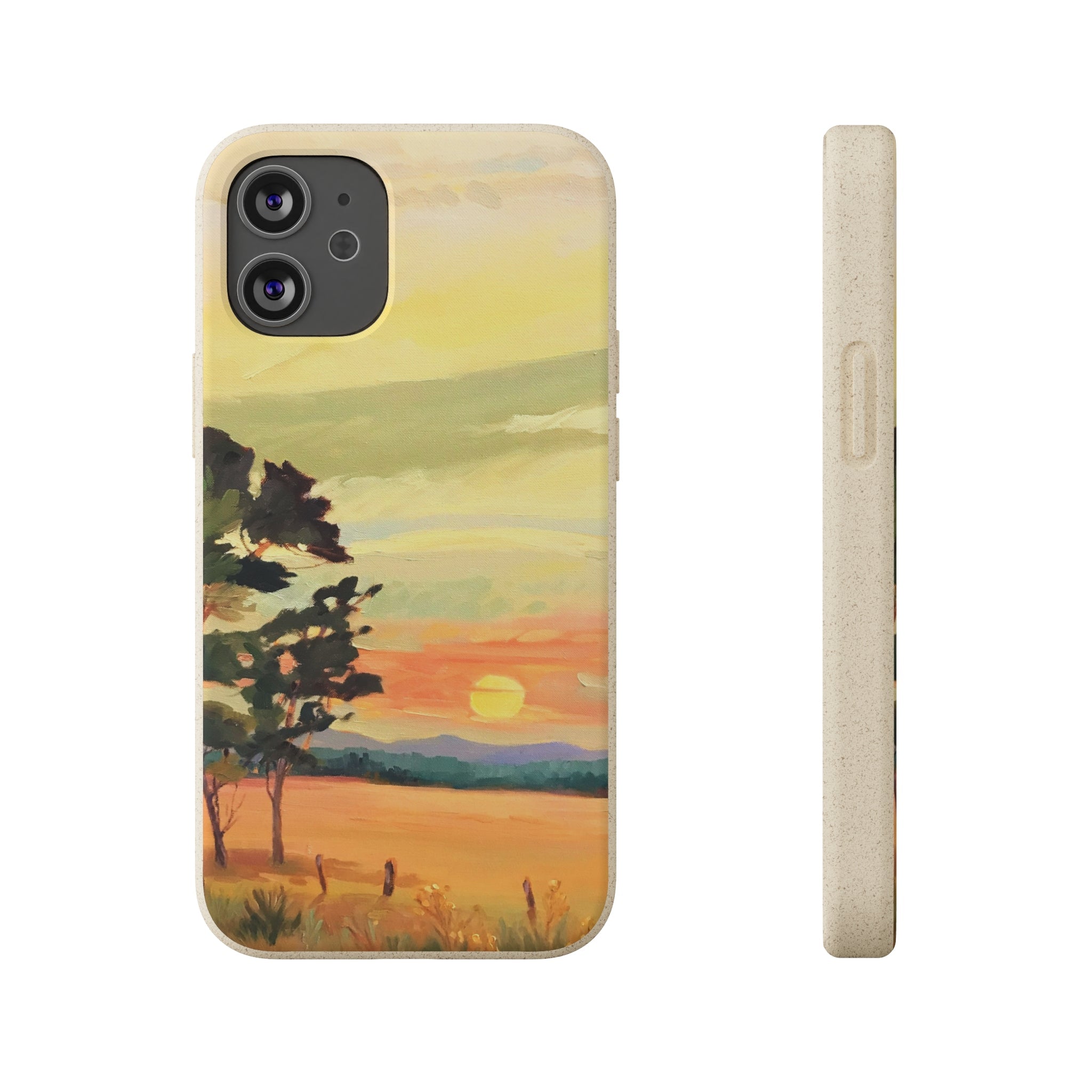 Biodegradable Phone Case with 'Sunrise' Landscape Original Artwork by Barbara Cleary