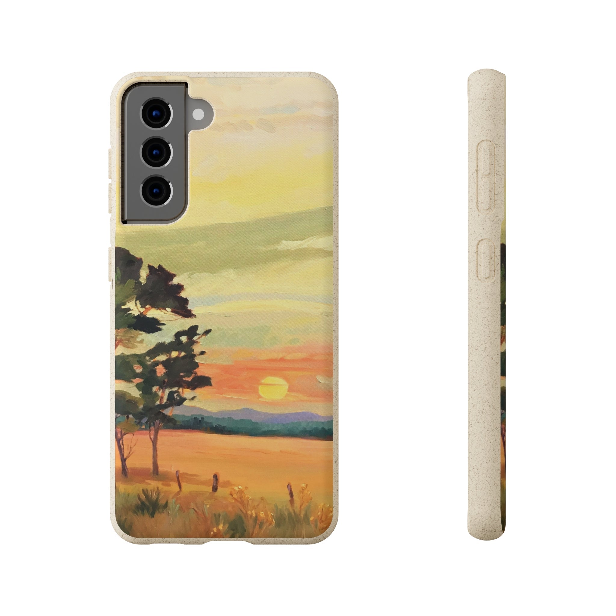 Biodegradable Phone Case with 'Sunrise' Landscape Original Artwork by Barbara Cleary