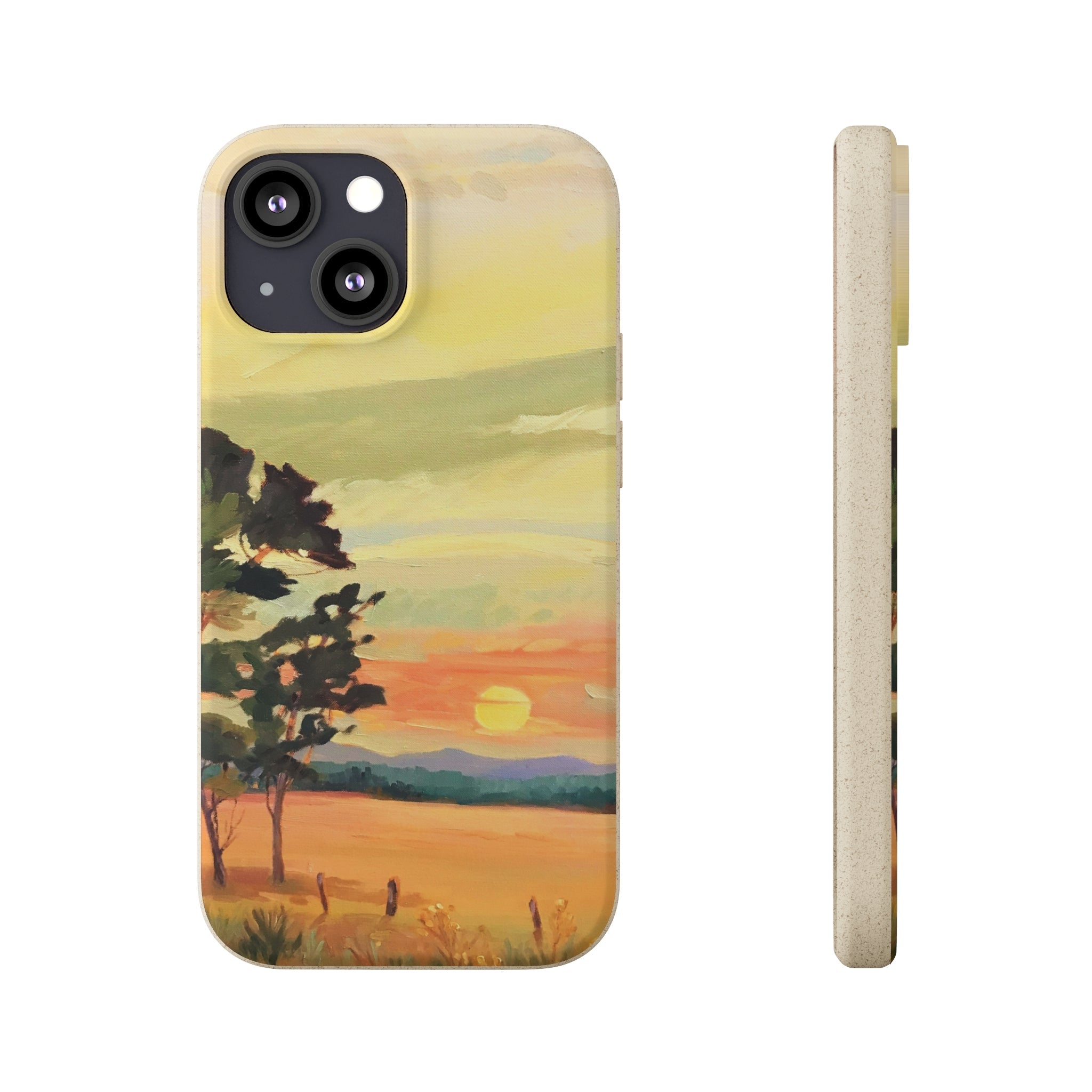 Biodegradable Phone Case with 'Sunrise' Landscape Original Artwork by Barbara Cleary