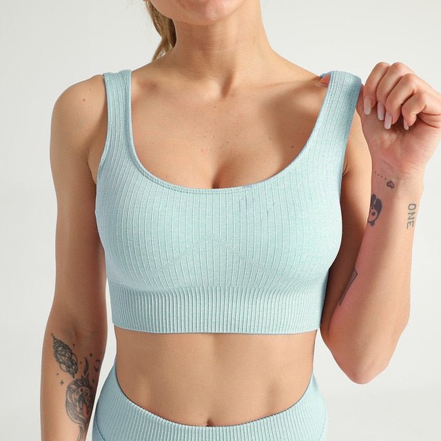 2 Piece Yoga Set Sports Bra and Leggings Jogging Women Gym Set Clothes Seamless Workout Sports Tights Women Fitness Sports Suit-15