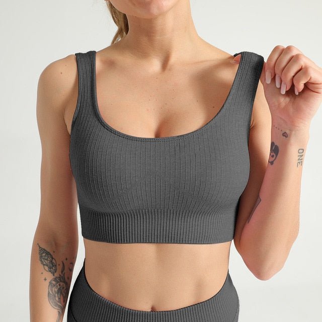 2 Piece Yoga Set Sports Bra and Leggings Jogging Women Gym Set Clothes Seamless Workout Sports Tights Women Fitness Sports Suit-12