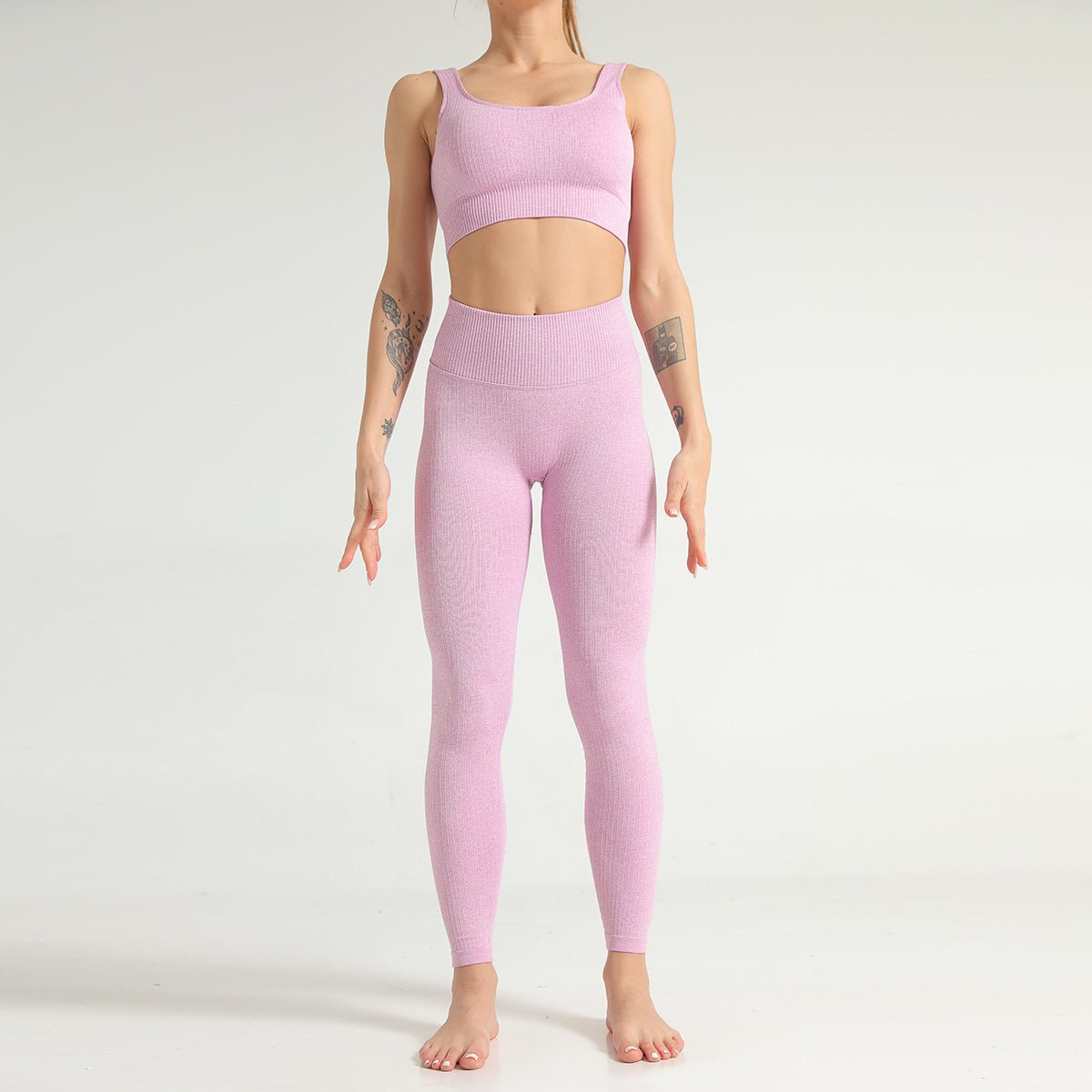 2 Piece Yoga Set Sports Bra and Leggings Jogging Women Gym Set Clothes Seamless Workout Sports Tights Women Fitness Sports Suit-5