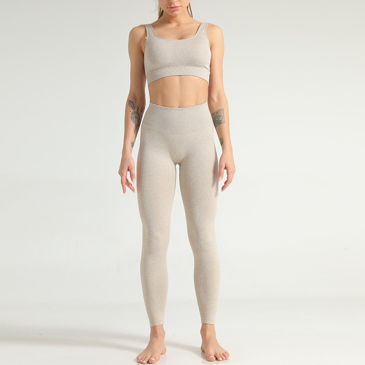 2 Piece Yoga Set Sports Bra and Leggings Jogging Women Gym Set Clothes Seamless Workout Sports Tights Women Fitness Sports Suit-2