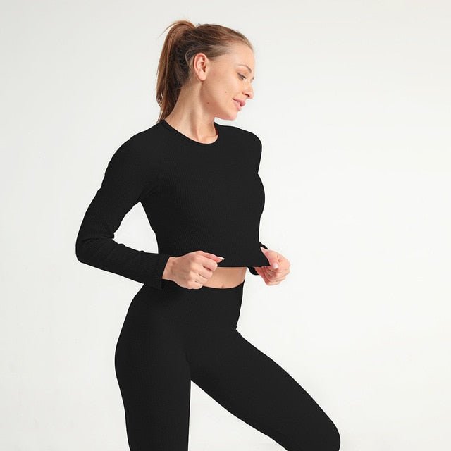 2 Piece Yoga Set Sports Bra and Leggings Jogging Women Gym Set Clothes Seamless Workout Sports Tights Women Fitness Sports Suit-18