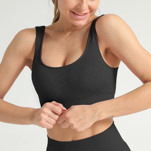 2 Piece Yoga Set Sports Bra and Leggings Jogging Women Gym Set Clothes Seamless Workout Sports Tights Women Fitness Sports Suit-10