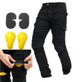 Men Motorcycle Riding Pants Motocross Racing Jeans Protective Pants with 4 X Detachable CE Certified Knee Hip Protector Pads