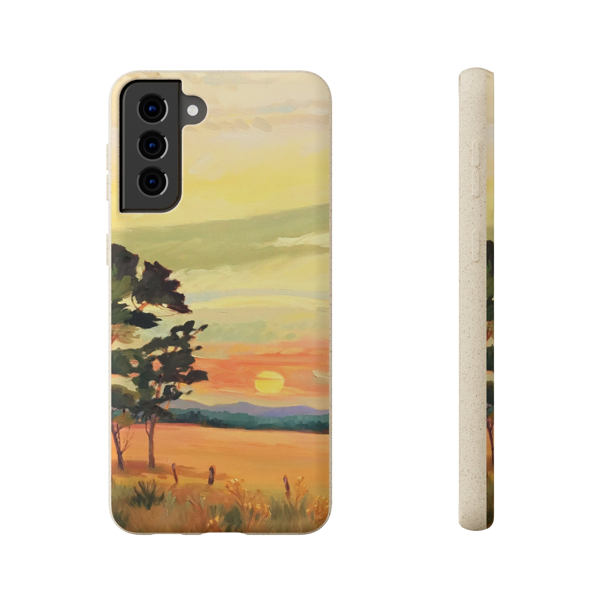 Biodegradable Phone Case with 'Sunrise' Landscape Original Artwork by Barbara Cleary