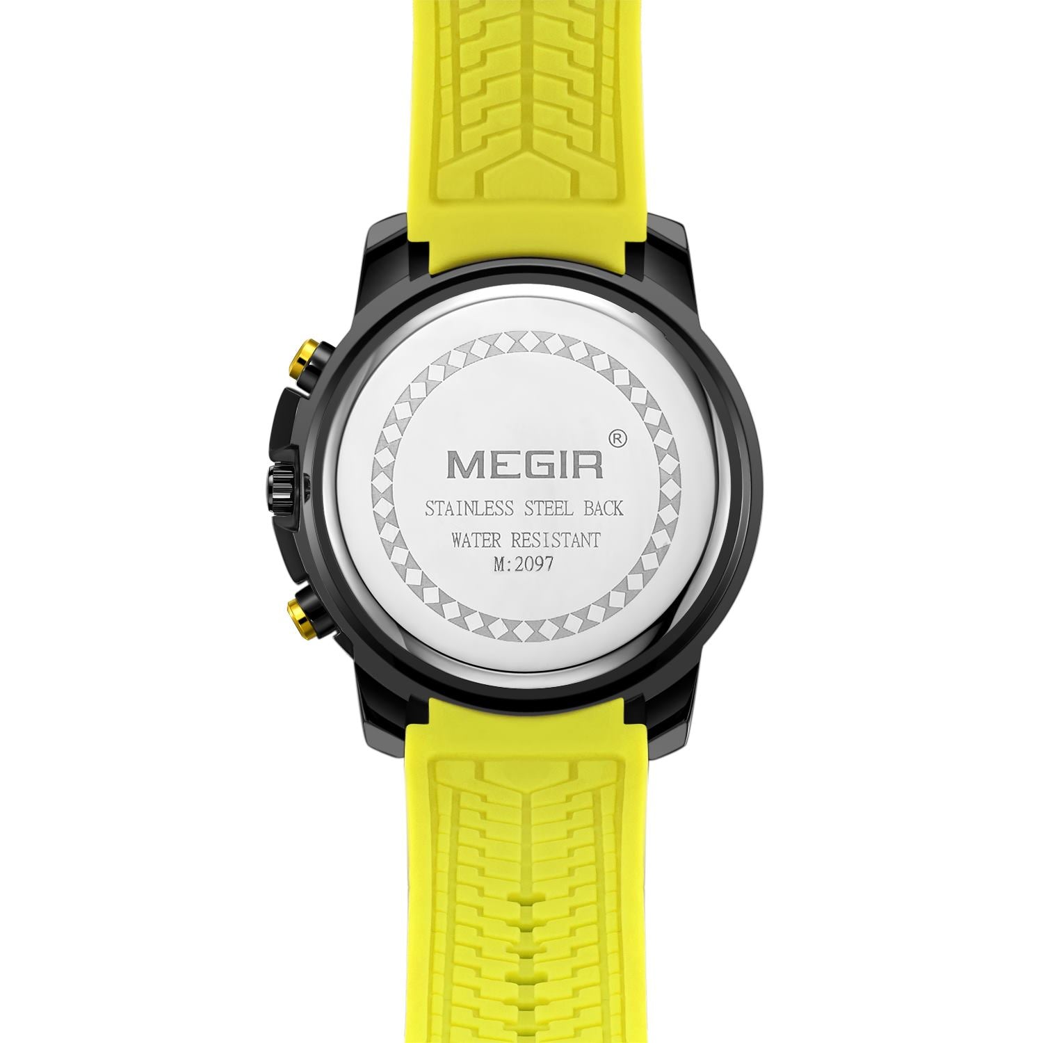 MEGIR Chronograph Mens Sport Watches with Silicone Band Big Dial Military Quartz Watch Men Clock Relogio Masculino Reloj Hombre 2097