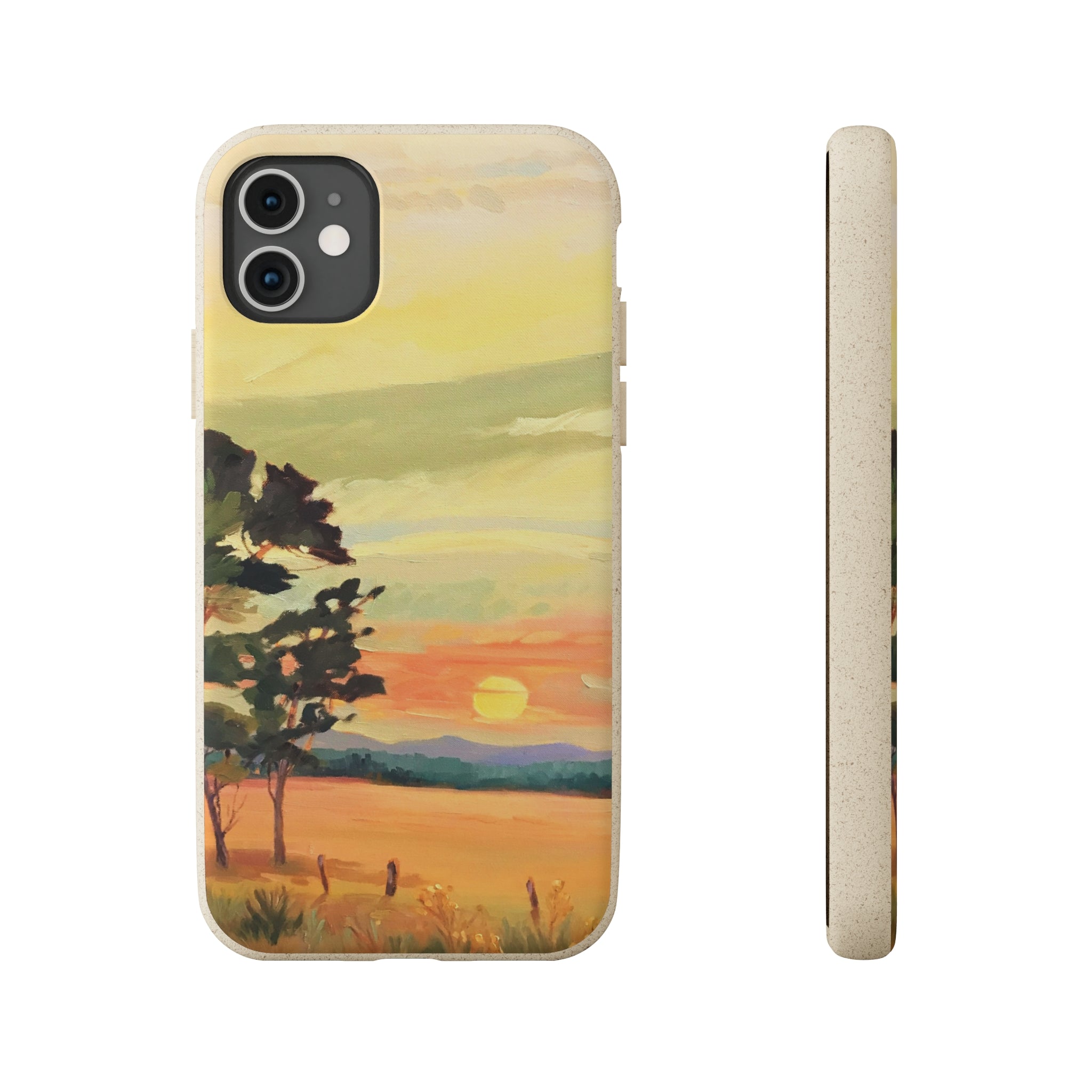 Biodegradable Phone Case with 'Sunrise' Landscape Original Artwork by Barbara Cleary