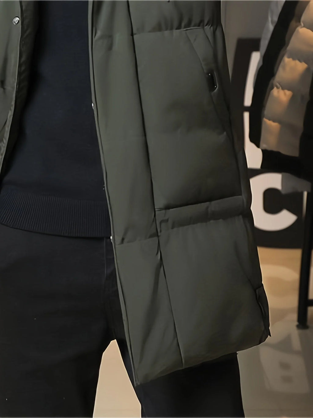 Men’S Thick Padded Winter Coat | Long Warm Parka