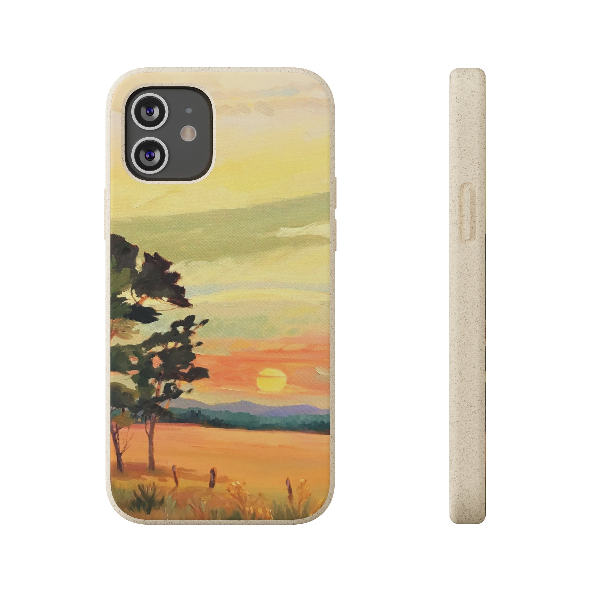 Biodegradable Phone Case with 'Sunrise' Landscape Original Artwork by Barbara Cleary