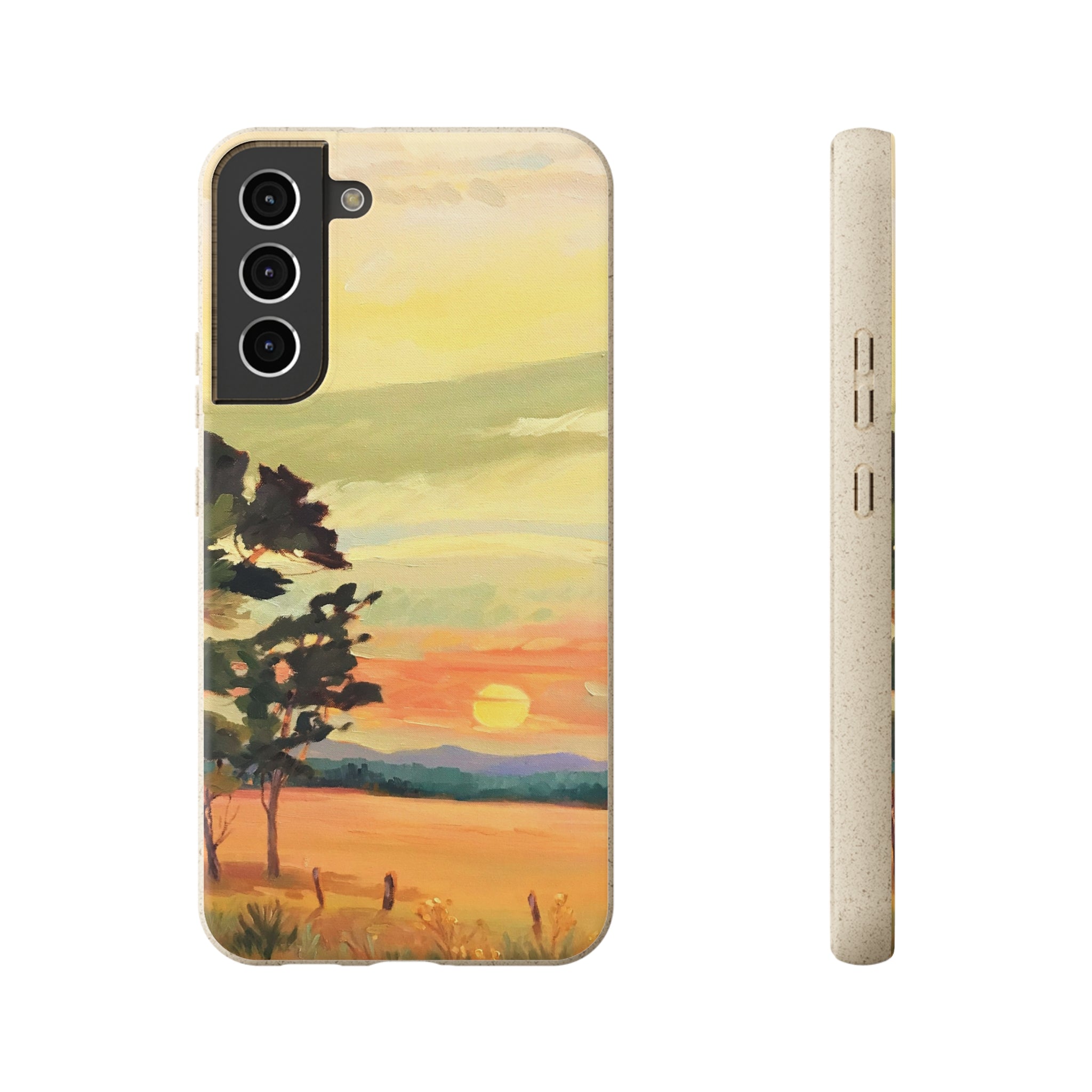 Biodegradable Phone Case with 'Sunrise' Landscape Original Artwork by Barbara Cleary