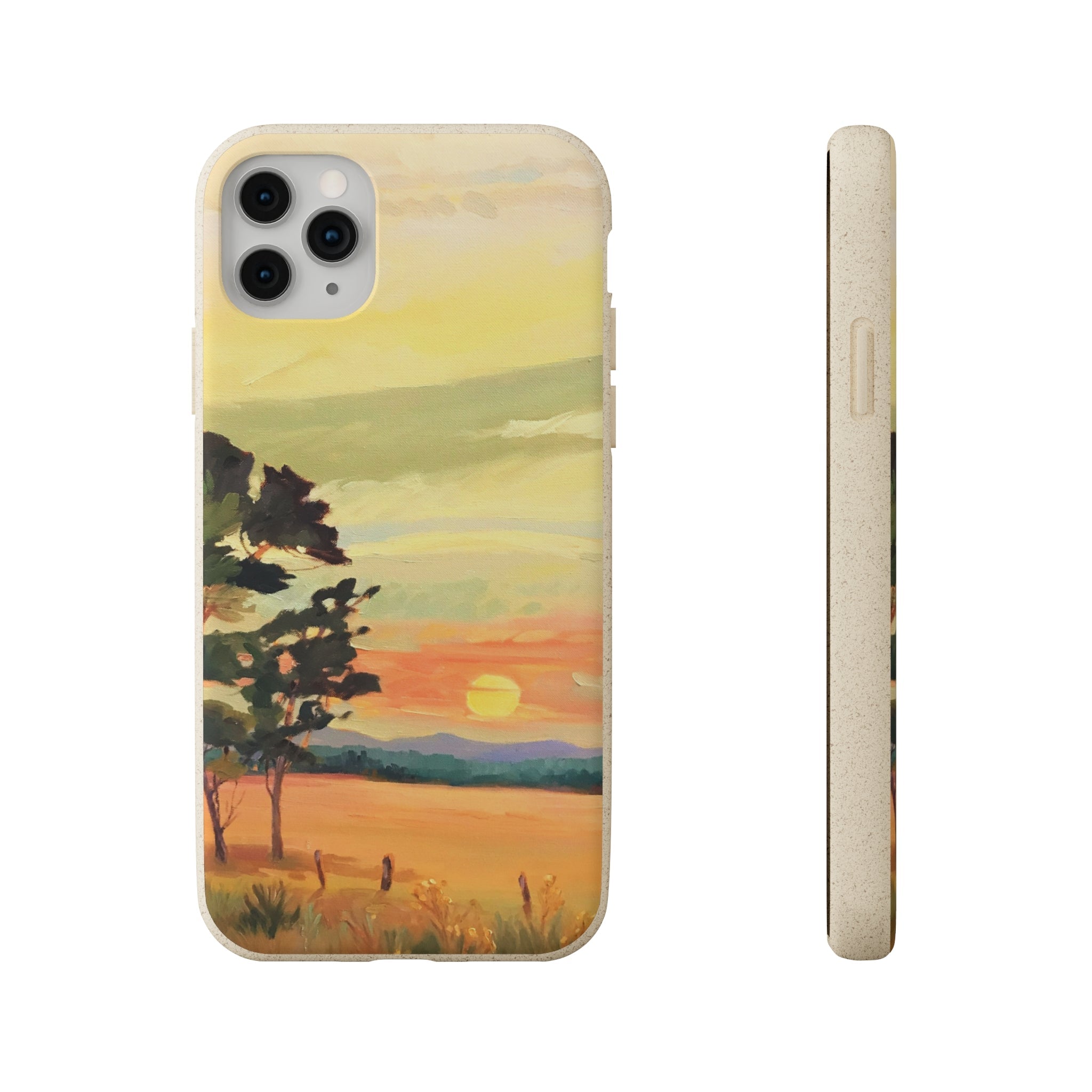 Biodegradable Phone Case with 'Sunrise' Landscape Original Artwork by Barbara Cleary
