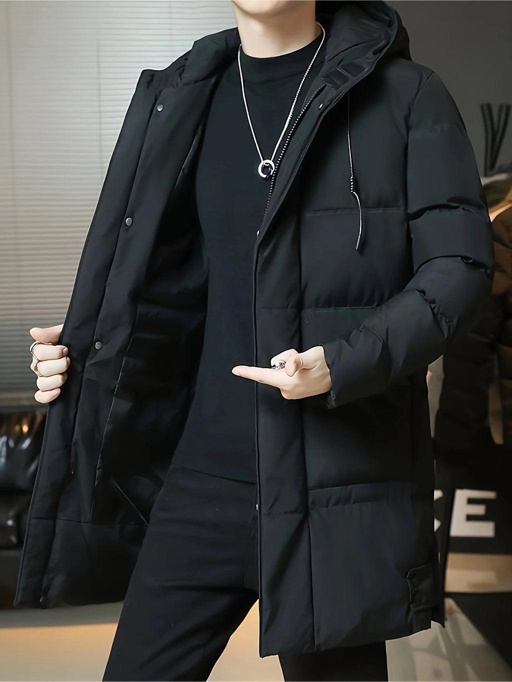 Men’S Thick Padded Winter Coat | Long Warm Parka
