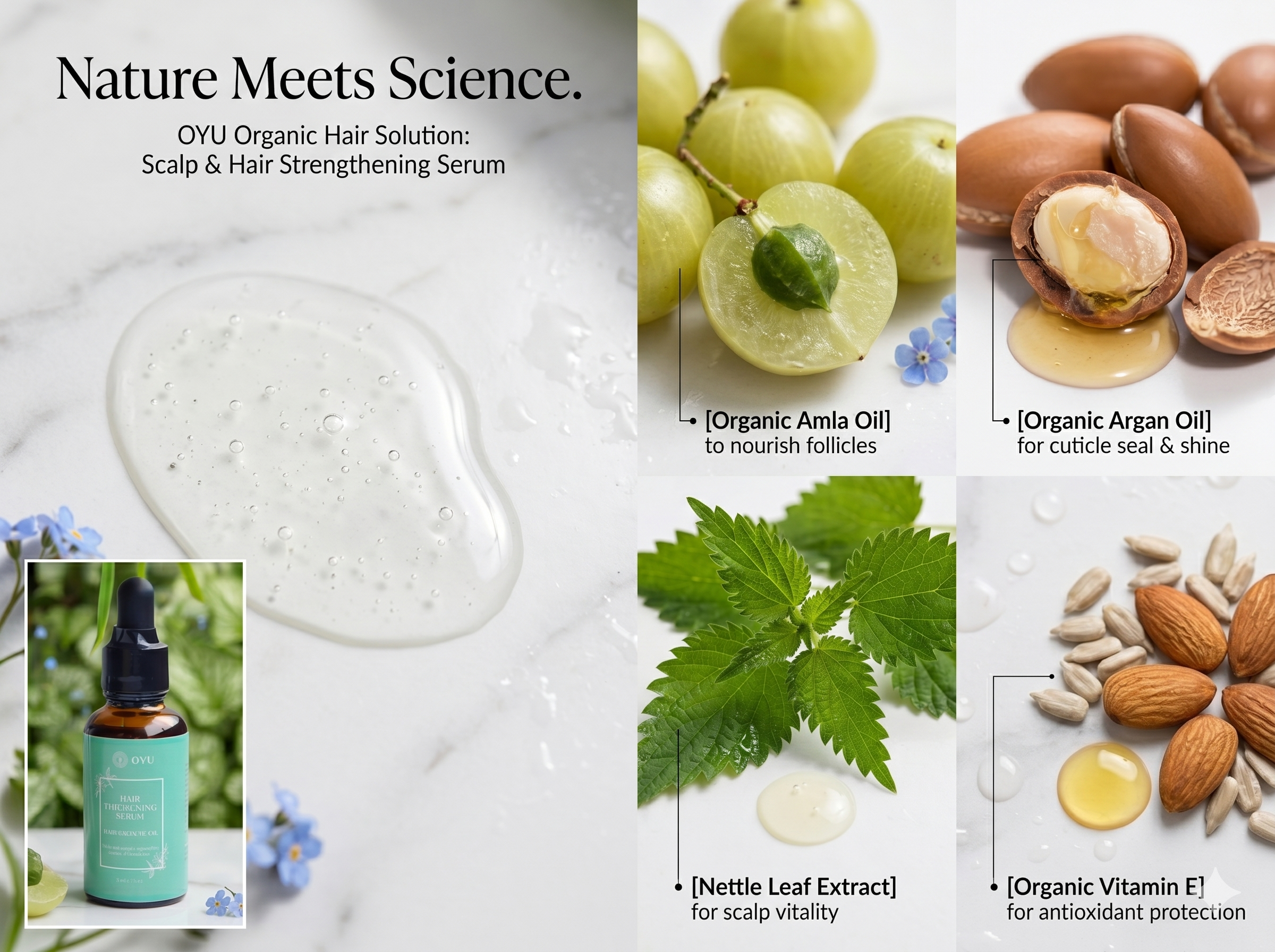 Natural Hair Thickening Oil: Amla, Argan & Nettle Leaf Extract for Lush Locks