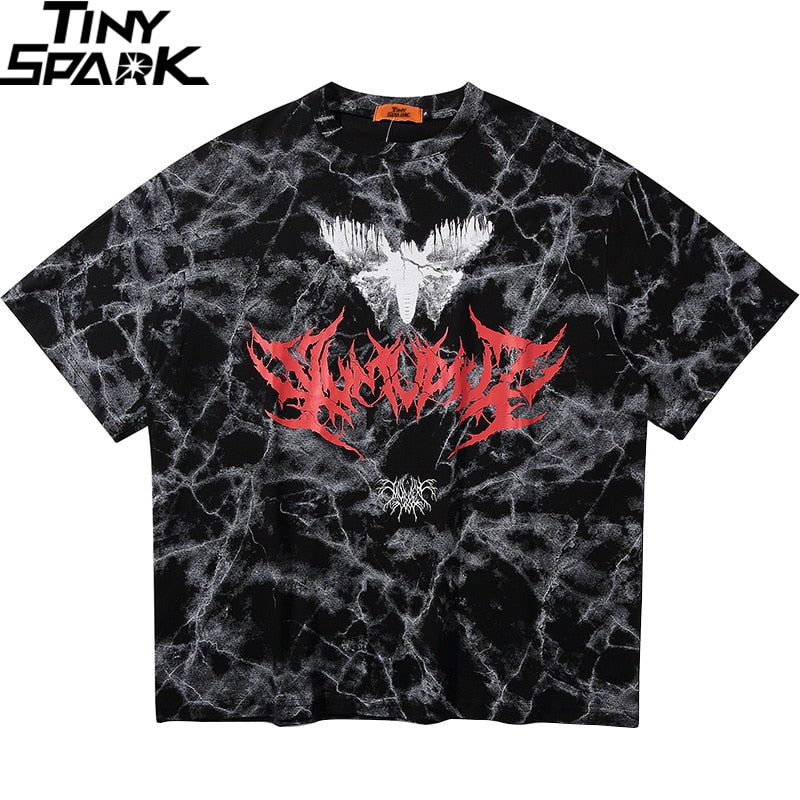 Hip Hop T Shirt Men Streetwear Oversize Dark Style Tshirt Short Sleeve Cotton Loose T-Shirt Summer Clothes Street Wear New