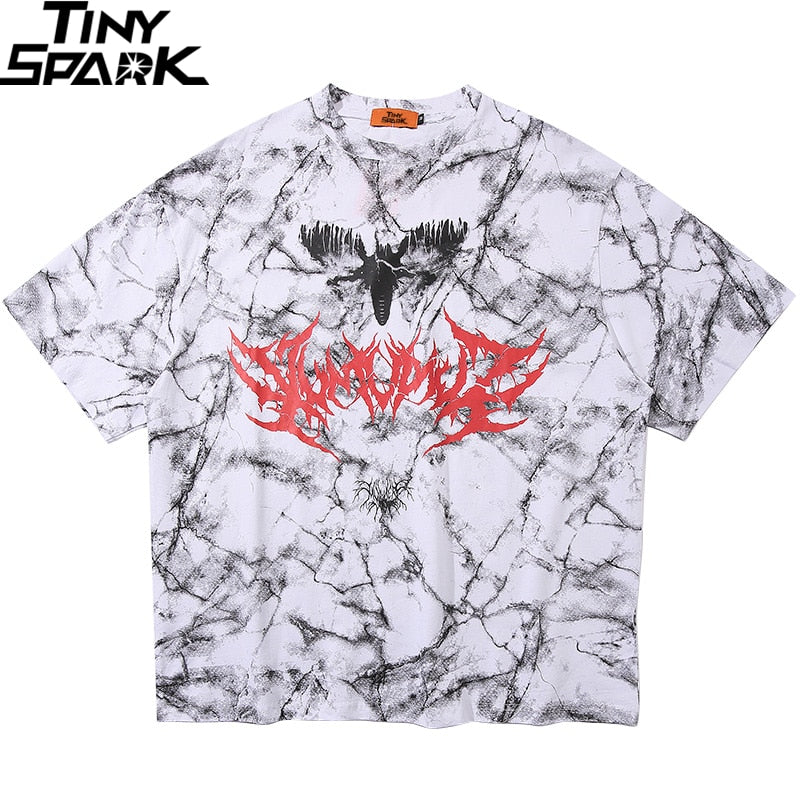 Hip Hop T Shirt Men Streetwear Oversize Dark Style Tshirt Short Sleeve Cotton Loose T-Shirt Summer Clothes Street Wear New