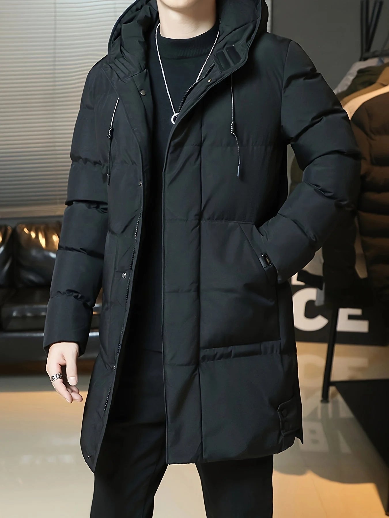 Men’S Thick Padded Winter Coat | Long Warm Parka