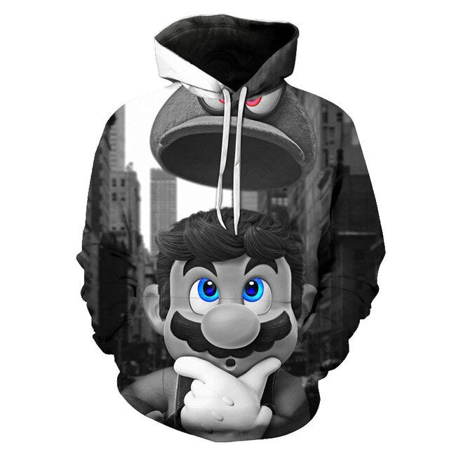 Classic Cartoon Mario Bros 3D Print Jacket Men/Women Casual Streetwear Hoodie Man Cute Clothes Sweat Pour Homme Harajuku