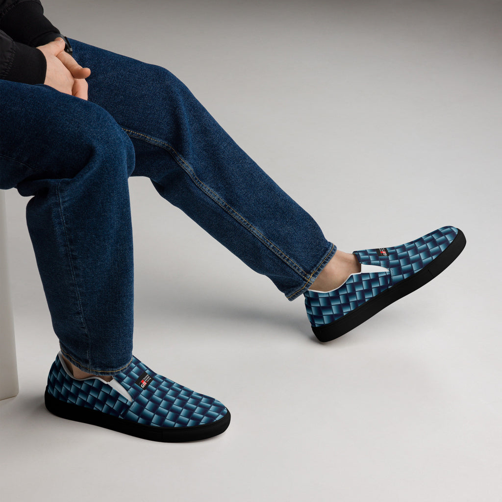 Blue Carbon Men's slip-on canvas shoes