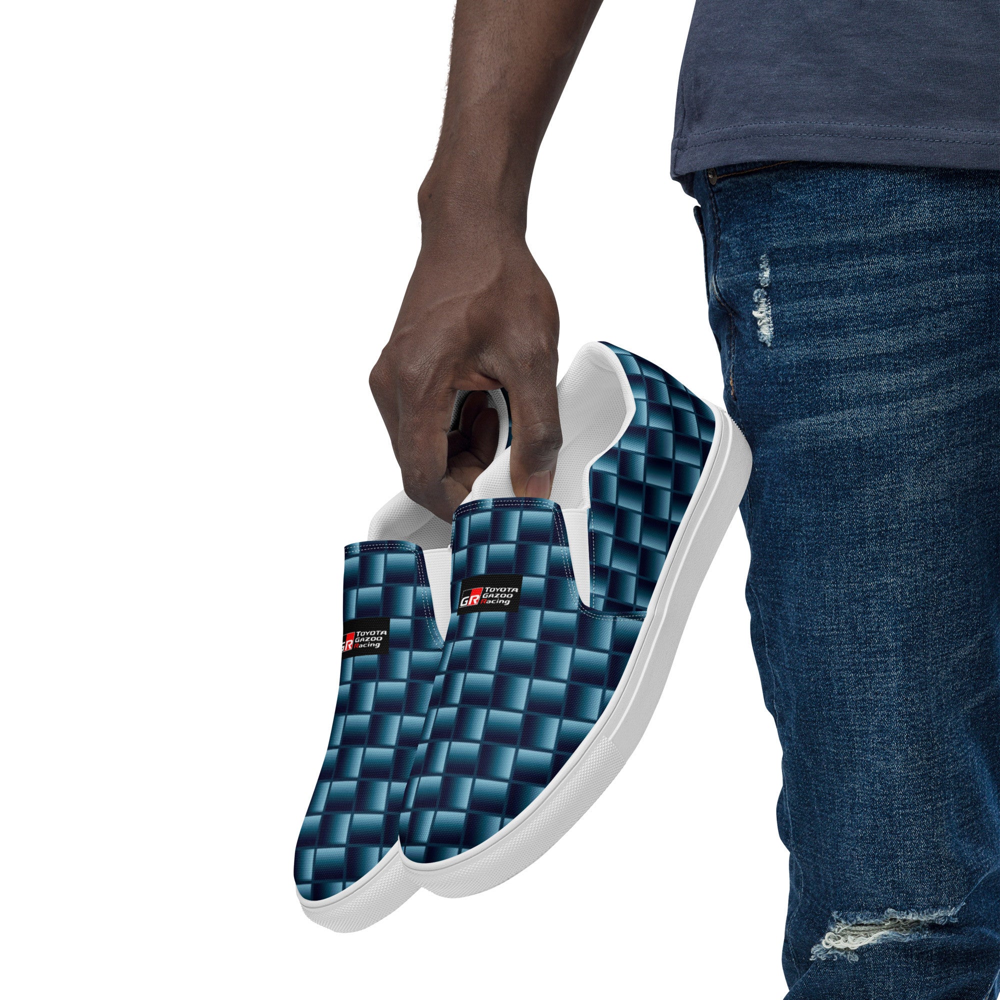 Blue Carbon Men's slip-on canvas shoes