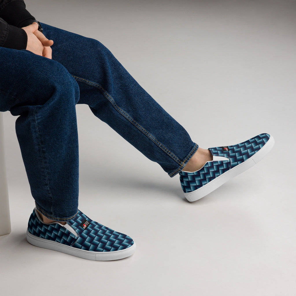 Blue Carbon Men's slip-on canvas shoes