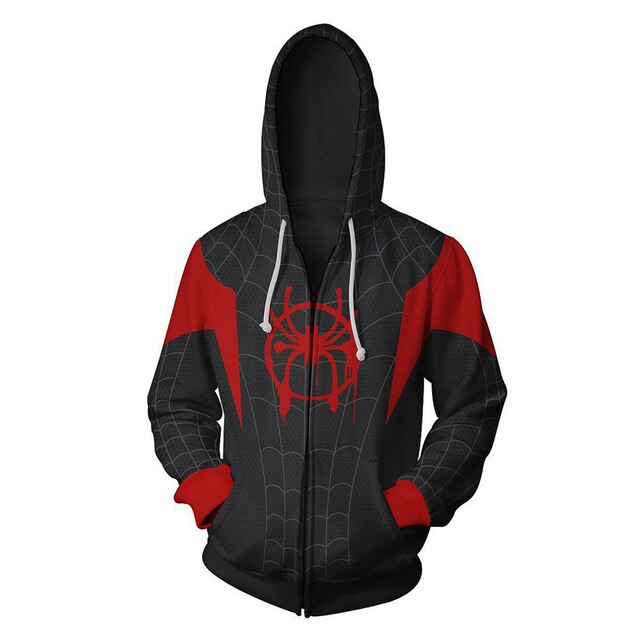 Superhero Iron Man Spiderman Clothes Mens Hoodies Zipper Sweatshirt 3D Peter Parker Miles Morales Hoodie Jackets Casual Coats