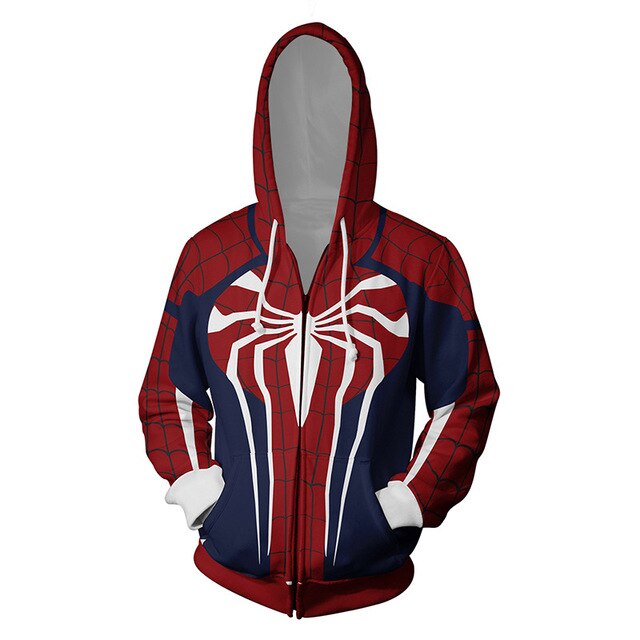 Superhero Iron Man Spiderman Clothes Mens Hoodies Zipper Sweatshirt 3D Peter Parker Miles Morales Hoodie Jackets Casual Coats