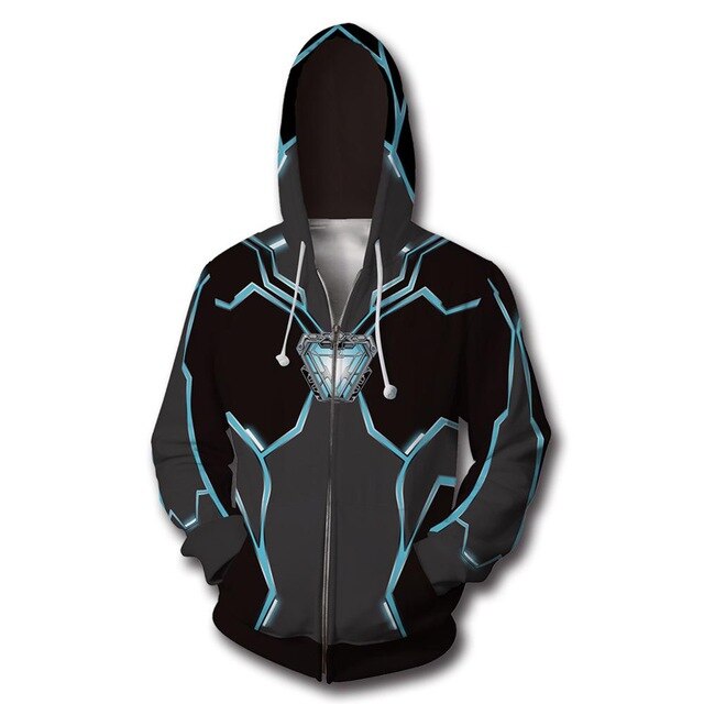 Superhero Iron Man Spiderman Clothes Mens Hoodies Zipper Sweatshirt 3D Peter Parker Miles Morales Hoodie Jackets Casual Coats