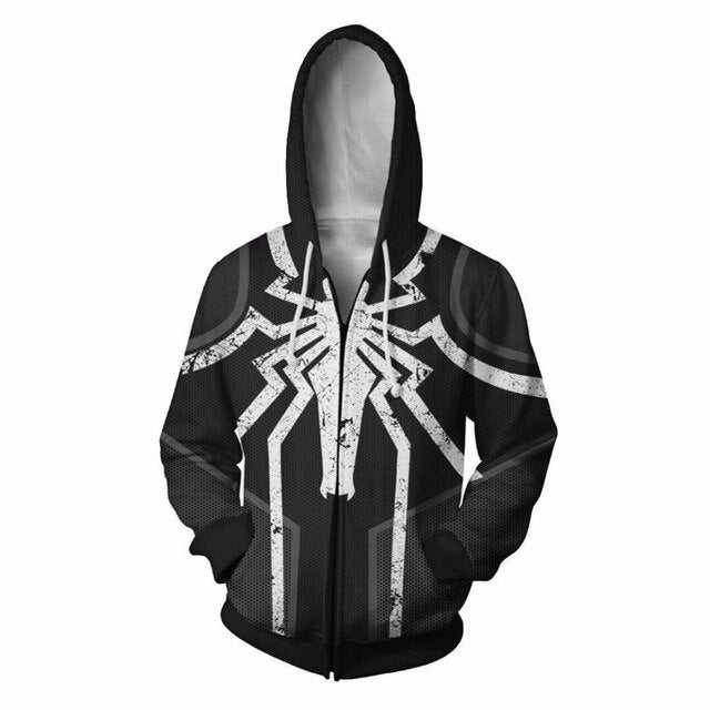 Superhero Iron Man Spiderman Clothes Mens Hoodies Zipper Sweatshirt 3D Peter Parker Miles Morales Hoodie Jackets Casual Coats