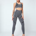 Women Seamless Yoga Set Women Gym Clothes Tank Crop Top Hollow Out Leggings Sports Tracksuit Workout Sports Fitness 2 Piece Set-5