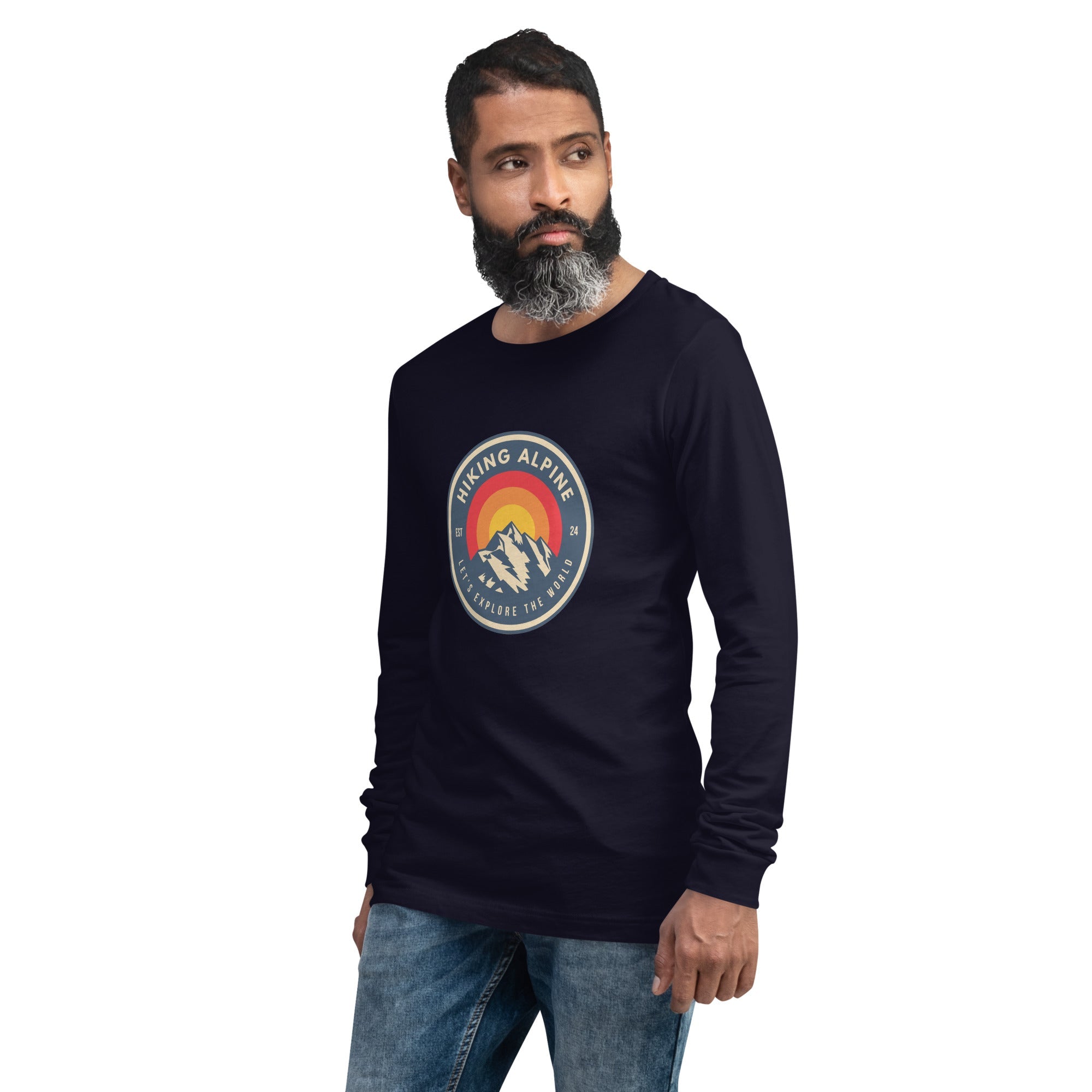 Hiking Alpine Mountains Unisex Long Sleeve Tee-5